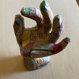 Vintage America Paper Mache Hand Sculpture